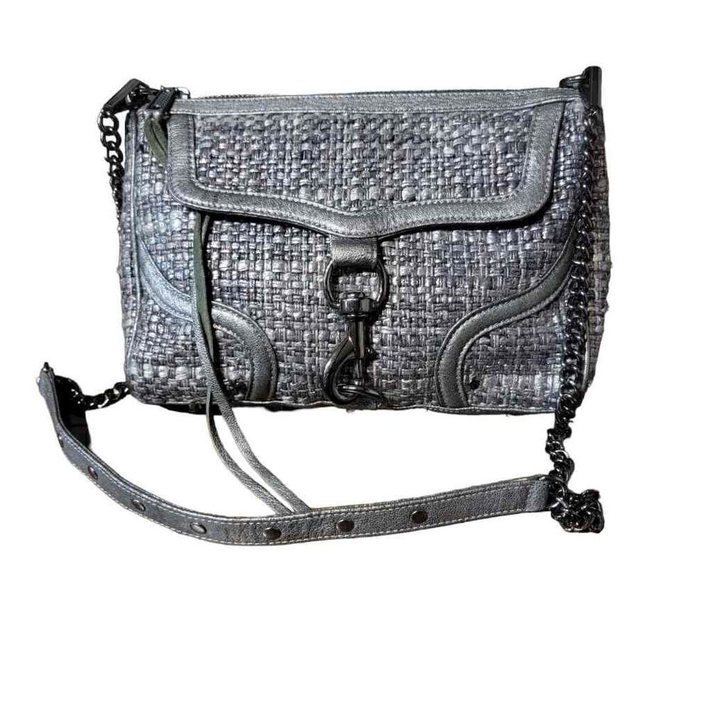 Rebecca Minkoff Mac Bombe Tweed Crossbody Shoulder Bag Designer Purse Rock Prof